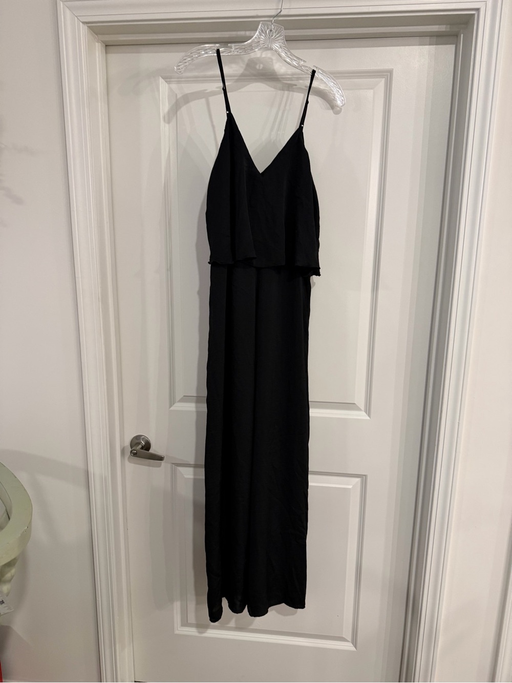 Tobi Black V-Neck Spaghetti-Strap Jumpsuit